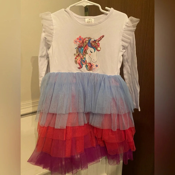 Sequin Unicorn Tutu Dress - Picture 1 of 9